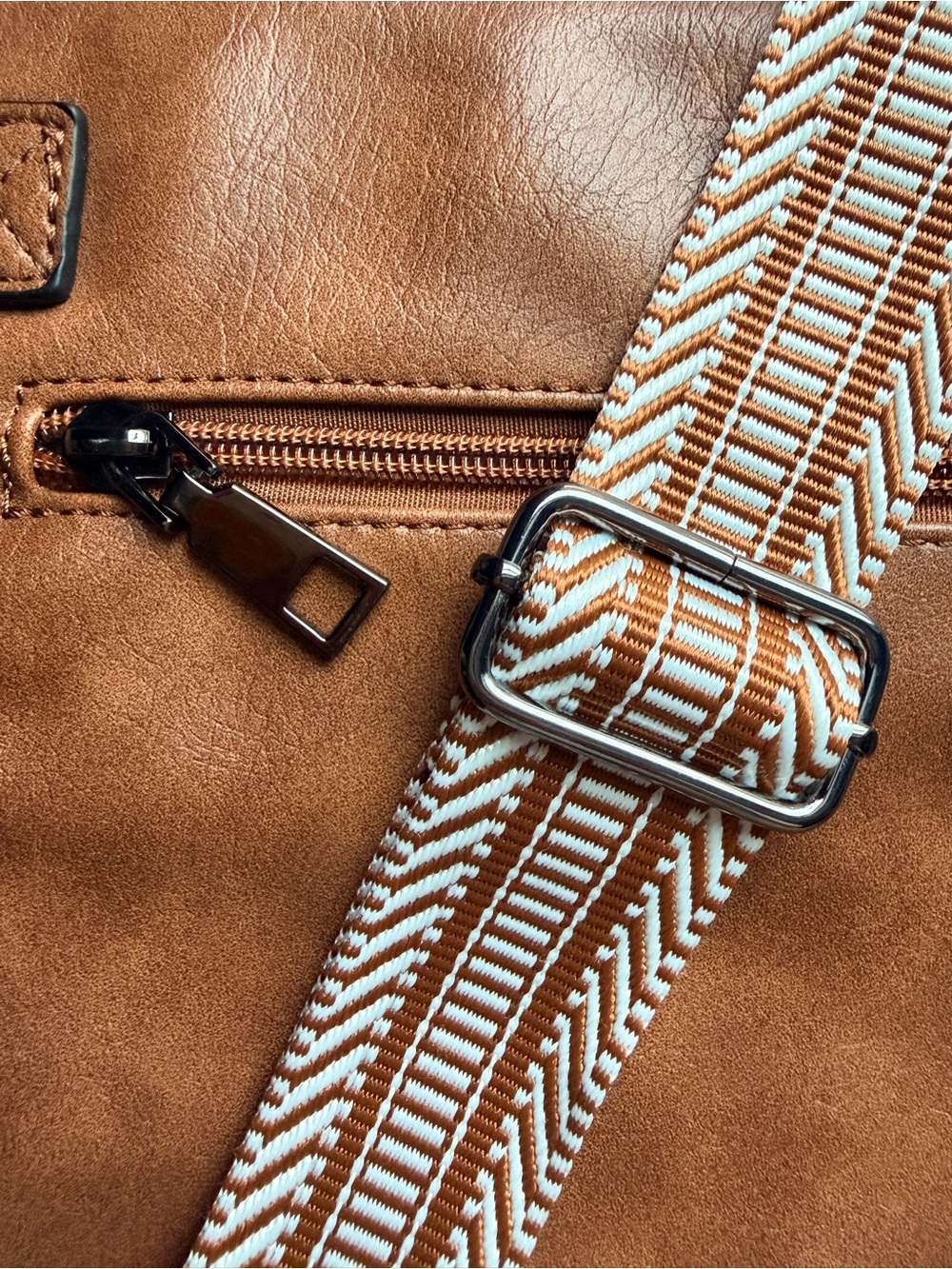 NWT brown Roulens Vegan Leather crossbody purse bag satchel - Picture 11 of 14